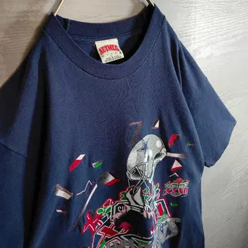 90s NFL 우승 기념 싱글 스티치 T셔츠 USA제 L 네이비