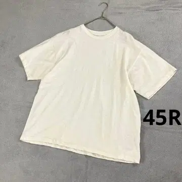 45R 무지 크루넥 반팔 T셔츠 아이보리