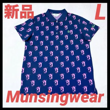 [ 새상품 ] Munsingwear 레다니아 콜라보 올 패턴 자카드 반팔 피케 셔츠