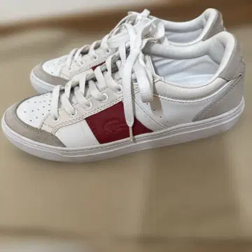 LACOSTE 스니커즈 화이트 레드