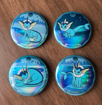 포켓몬 카드 중국 한정판 썬더 캔뱃지 약 5.8cm 4개 세트