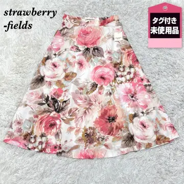 택 포함 strawberry-fields 롱 스커트 2 핑크 꽃무늬