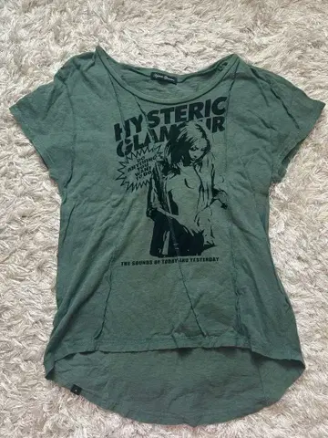 HYSTERIC GLAMOUR 프린트 T셔츠 카키 그린