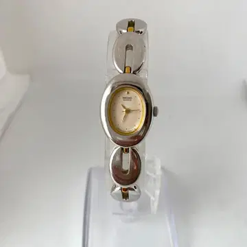 작동 SEIKO 실버 손목시계 빈티지 오벌 주얼리 워치