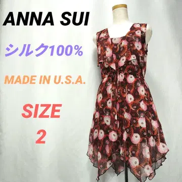 ANNA SUI 안나수이 꽃무늬 원피스 실크 100% 언더 드레스 포함