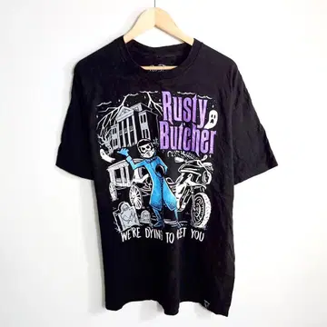T셔츠 블랙 vintage 밴딩 라이더스 나이트메어 XL