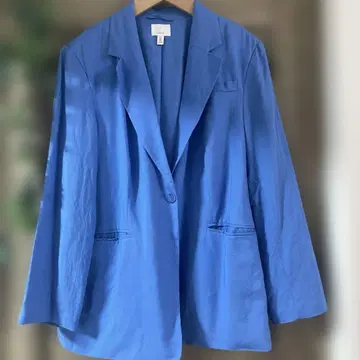 H&M 린넨 블렌드 자켓 블루