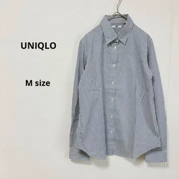 UNIQLO 유니클로 스트라이프 패턴 긴팔 셔츠 M 네이비