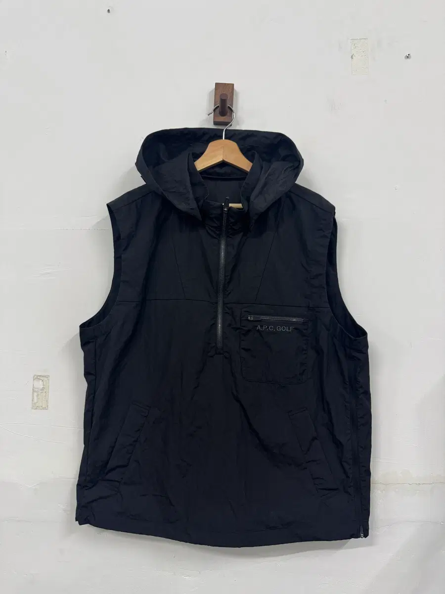 (XL)아페쎄골프 후드 조끼 반집업