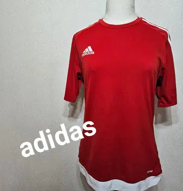 adidas 반팔 티셔츠 레드 화이트 L