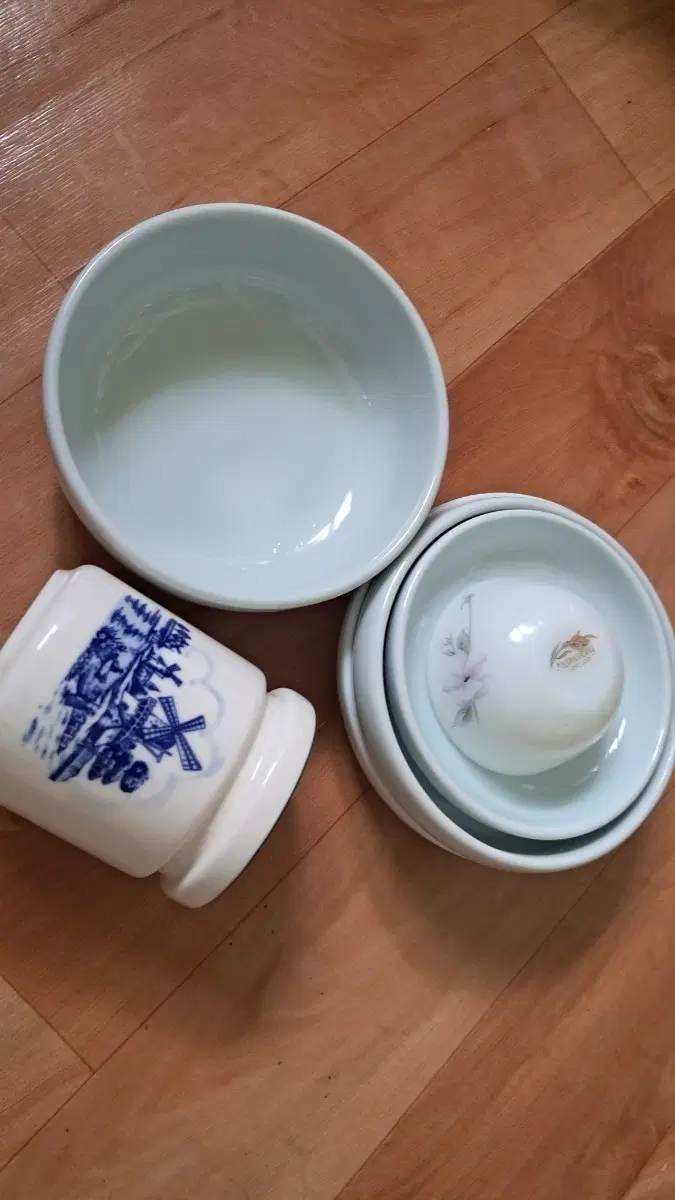 옛날 백자도자기 한식그릇