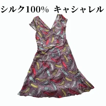 캐샤렐 실크 100% 슬리브리스 원피스 새 패턴 ANNA SUI 좋아하는 분께