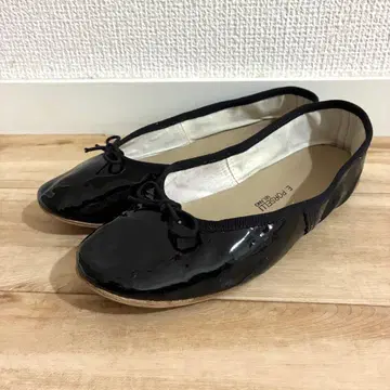 E. PORSELLI 포르셀리 발레 슈즈 블랙 에나멜 25cm