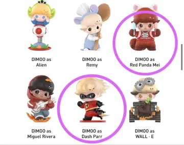 세트 가격 DIMOO Dash Parr Red Panda Mei 피규어