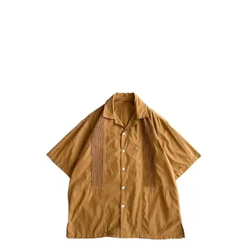 [새상품급] USED 00s 핀턱 반팔 코튼 쿠바 셔츠 L.BRN