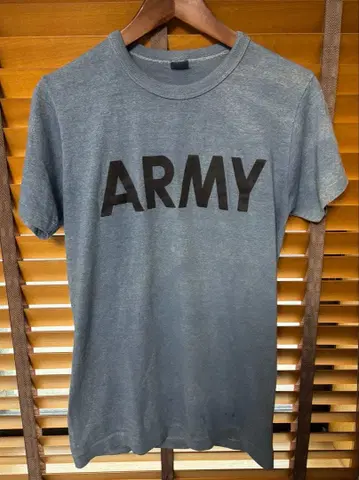 80s 챔피온 ARMY T셔츠 M 인디고 염색 싱글 스티치