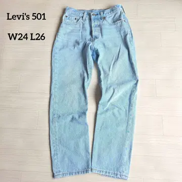 리바이스 501 스트레이트 데님 청바지 W24 L26 라이트 블루