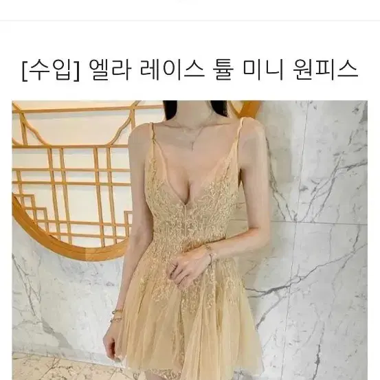 블레스샵 엘라 레이스 튤 미니 원피스