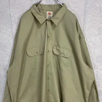 디키즈 빅사이즈 워크 긴팔 셔츠 카키 3XT