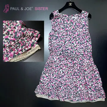 새상품 PAUL & JOE SISTER 나비 패턴 슬리브리스 미니 원피스