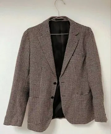 NOVALAN 브라운 체크 테일러드 자켓