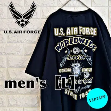 y599 [ U.S. Air Force ] 프린트 T셔츠 [ 남성용 L ] 블랙