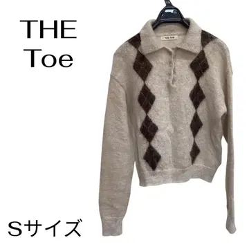 THE TOE 아가일 무늬 폴로 니트 긴팔 베이지
