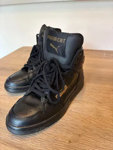 PUMA PUMA CAT 하이컷 스니커즈 블랙 레오파드 23.0cm