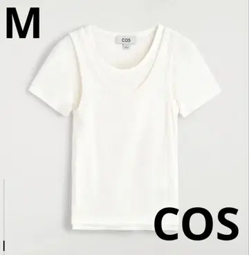 COS 레이어드 리브 저지 T셔츠 화이트