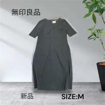 3161 새상품 무인양품 반팔 원피스 블랙 M