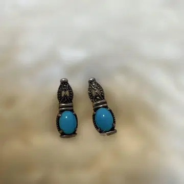 천연 터콰이즈 실버 925 귀걸이