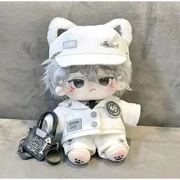 고양이 귀 봉제 인형 의류 옷 갈아입기 화이트 수트 20cm 고양이 봉제 인형 6set 미니 화이트 고양이