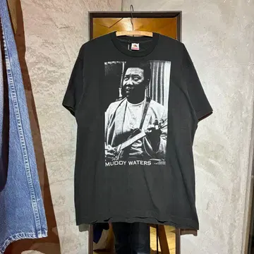 90s MUDDY WATERS 재즈 블루스 사진 티셔츠