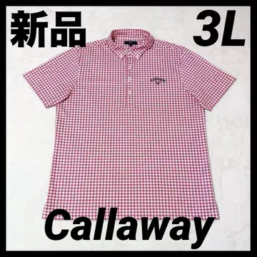[새상품] Callaway 하운드투스 패턴 올 패턴 반팔 피케 셔츠 골프웨어 3L