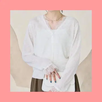 썸머 니트 레이스 도킹 시어 가디건 화이트