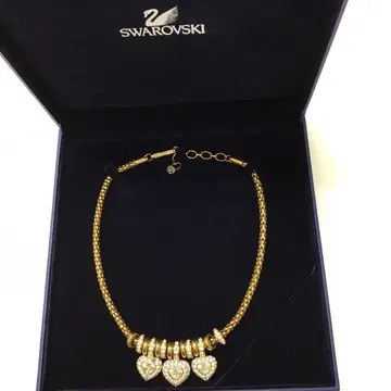 SWAROVSKI 스와로브스키 하트 목걸이 골드
