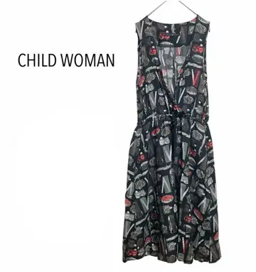 차일드우먼 CHILD WOMAN 슬리브리스 롱 원피스 블랙