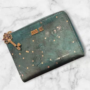 ANNA SUI 아나 수이 미니 지갑 L자 라운드 지퍼 이단 접이식 지갑