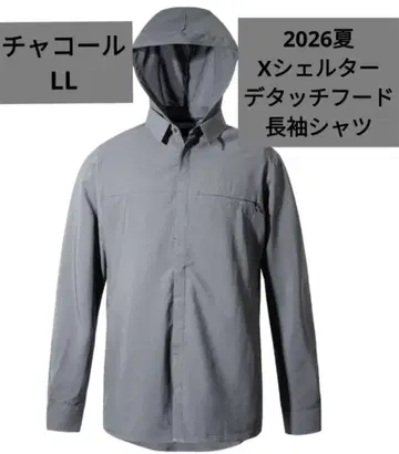 컬러스 한정판 X쉘터 2026 여름 탈착 후드 긴팔 셔츠 차콜 LL