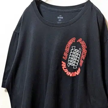 언더아머 RUN 로고 T셔츠 블랙 XL 구제 의류