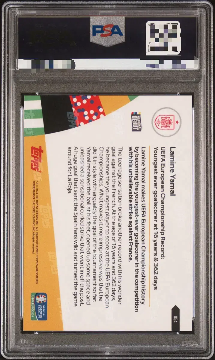 2024 탑스나우 UEFA 유로 데뷔 라민 야말 블루 PSA 10