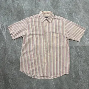 00s 올드 유니클로 UNIQLO 시어서커 셔츠 반팔 y2k M
