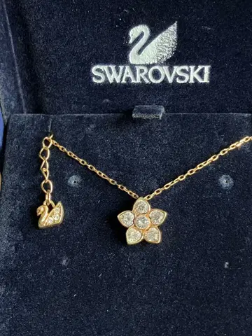 SWAROVSKI 스와로브스키 목걸이 플라워 골드