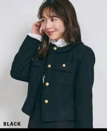 BASEMENT online 트위드 자켓 블랙