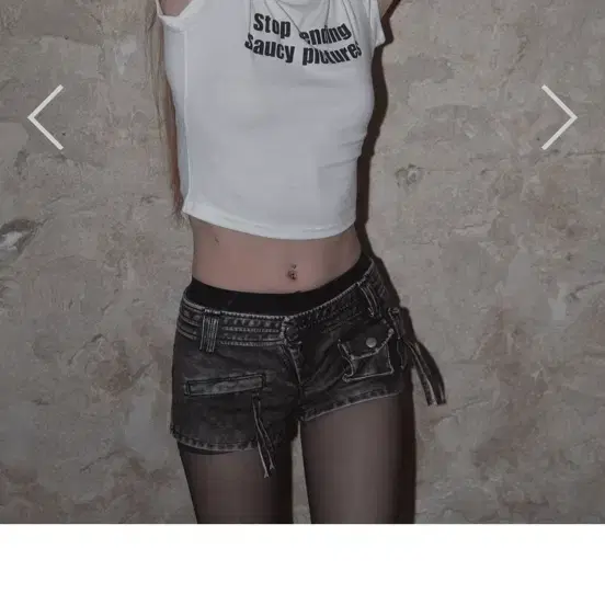 more-saucy 모어써씨 Leather pocket micro shorts