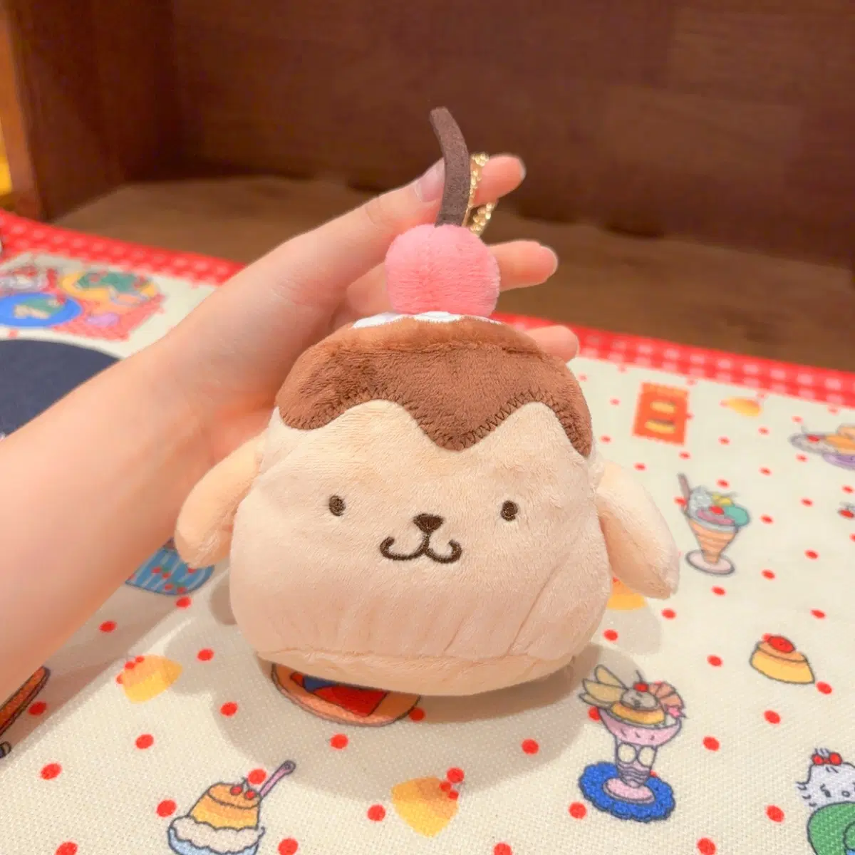 고전 산리오 폼폼푸린 푸딩 인형 파우치 키링