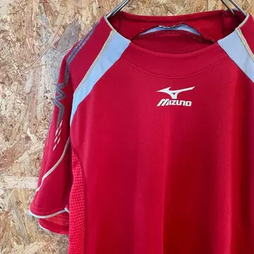 AE10442 MIZUNO 반팔 T셔츠 레드 남성용 포스
