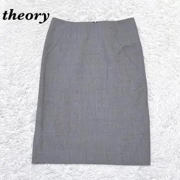 [ 새상품급 ] theory 얇은 소재 울 무릎 기장 타이트 스커트 2 그레이
