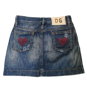D&G 돌체앤가바나 데님 스커트 큐빅 하트