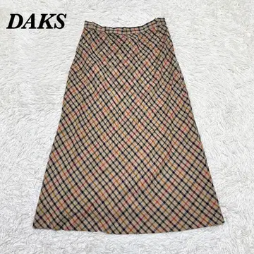 [ 새상품급 ] DAKS 맥시 길이 스커트 67-93 베이지 체크